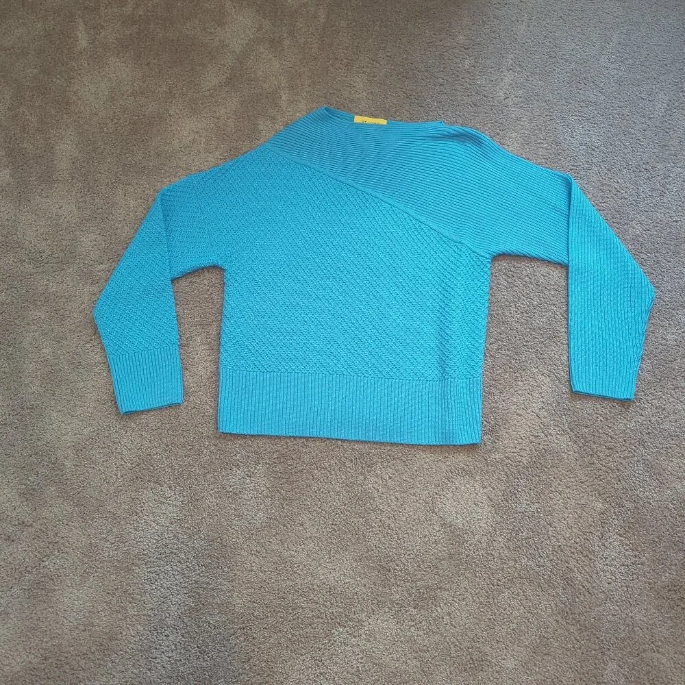 St. John Boatneck Wool Sweater Blue Size Medium - Picture 1 of 9